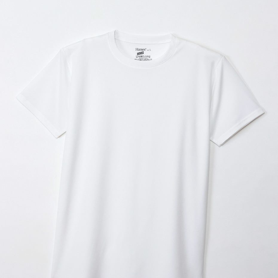 �傫���T�C�Y 2P Hanes MOVES �X�N�G�A���b�V�� �N���[�l�b�NT�V���c 26SS �w�C���Y(HM1ED701)