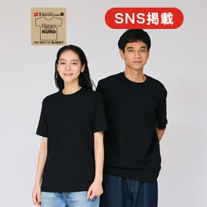 Hanes T-SHIRTS KURO �N���[�l�b�NT�V���c 26SS �w�C���Y(HM1-D202)