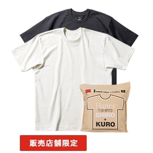 2���g Hanes T-SHIRTS SHIRO/KURO �N���[�l�b�NT�V���c 26SS �w�C���Y(HM1-D703)