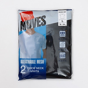 2P Hanes MOVES �X�N�G�A���b�V�� �N���[�l�b�NT�V���c 26SS �w�C���Y(HM1ED701)