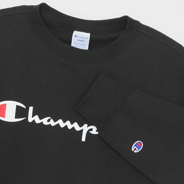 クルーネックスウェットシャツ ブラック | チャンピオンの公式通販サイト