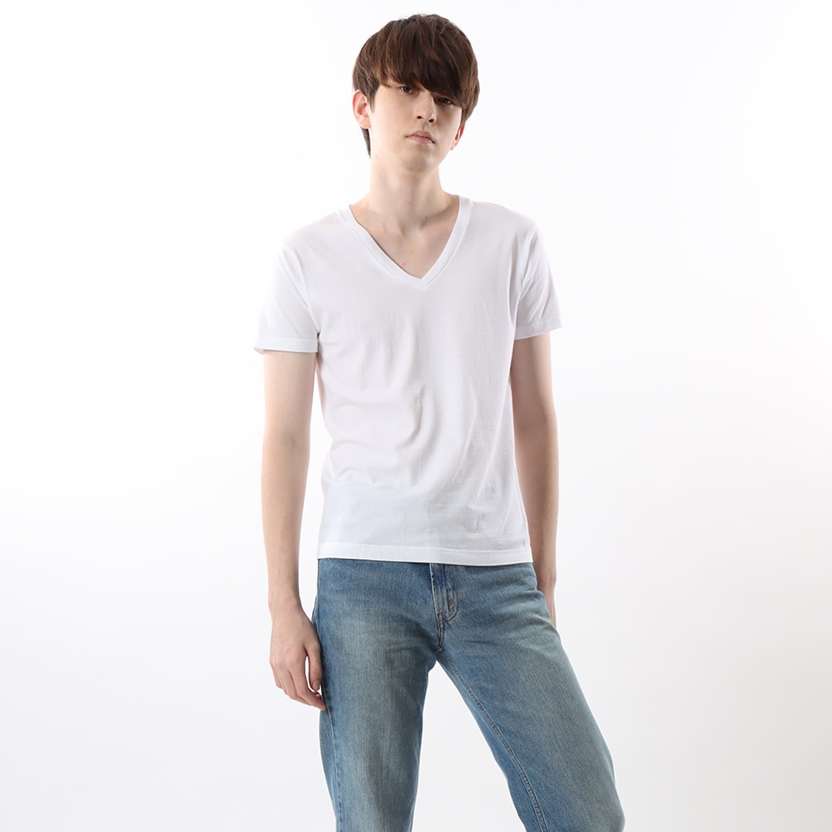 ジャパンフィット【2枚組】VネックTシャツ 5.3oz 19FW Japan Fit ヘインズ(H5325)