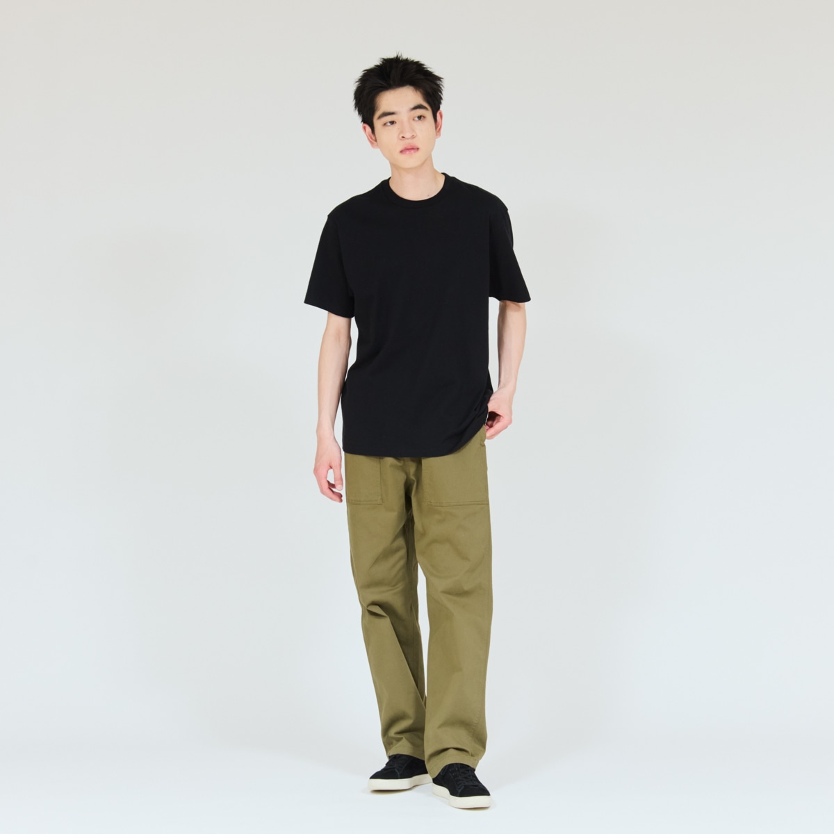 2P Hanes T-SHIRTS KURO �N���[�l�b�NT�V���c