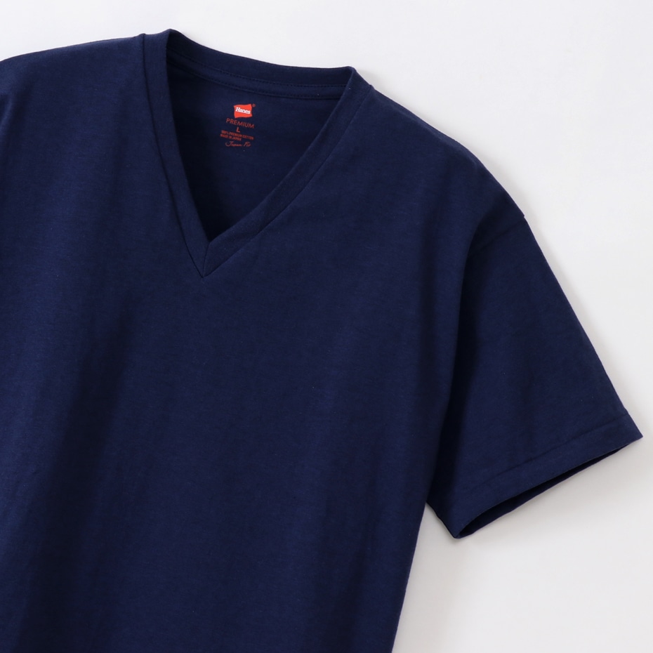 ヘインズ プレミアムジャパンフィット VネックTシャツ 18SS PREMIUM Japan Fit(HM1-F002)