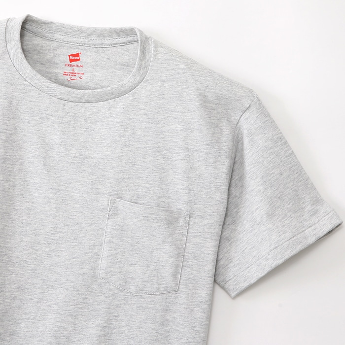 ヘインズ プレミアムジャパンフィット ポケット付クルーネックTシャツ 19FW PREMIUM Japan Fit(HM1-F004)