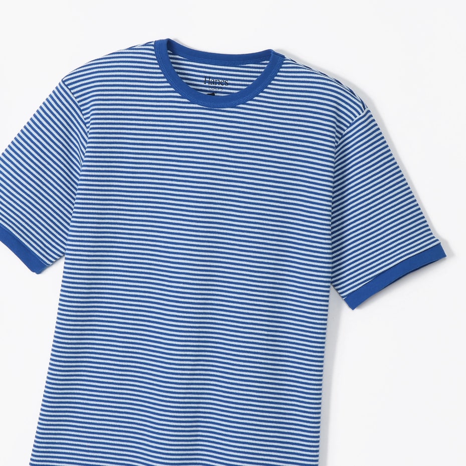 ボーダーワッフルTシャツ 20SS Hanes colors ヘインズ(HM1-R102)