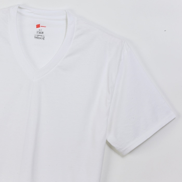 【2枚組】リングスパンVネックTシャツ 17FW グローバルバリューライン ヘインズ(HM1EG704)