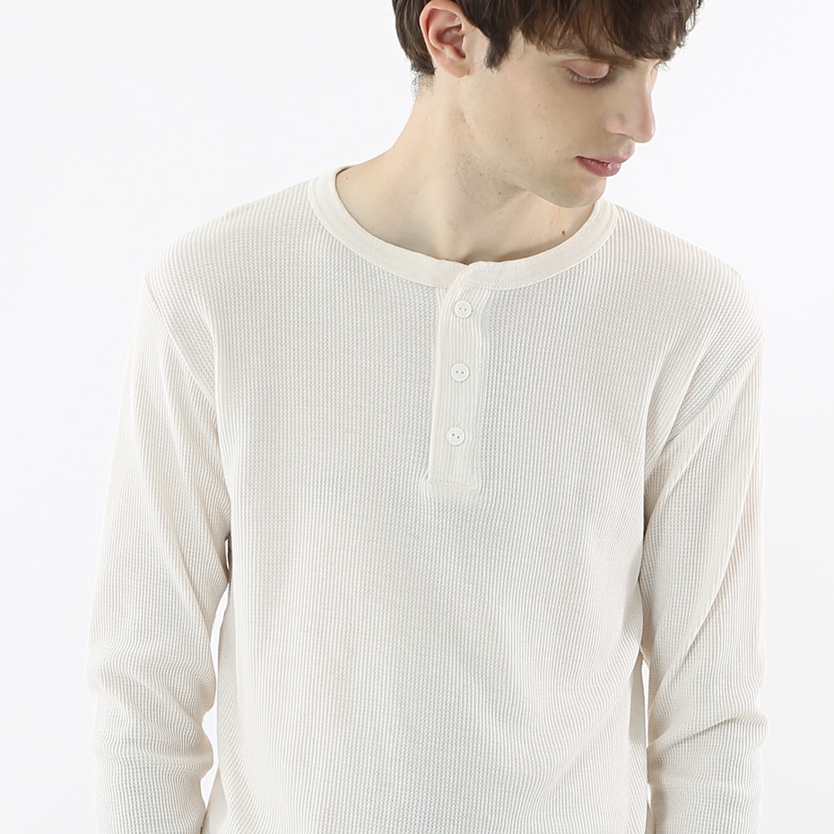 サーマルヘンリーネックロングスリーブTシャツ 17FW ヘインズ(HM4-G503)