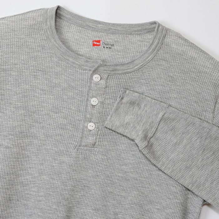 サーマルヘンリーネックロングスリーブTシャツ 17FW ヘインズ(HM4-G503)