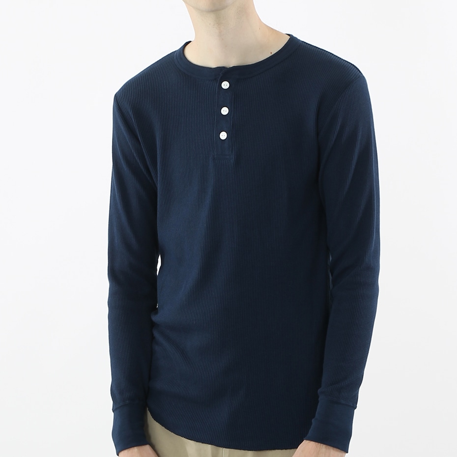 サーマルヘンリーネックロングスリーブTシャツ 17FW ヘインズ(HM4-G503)