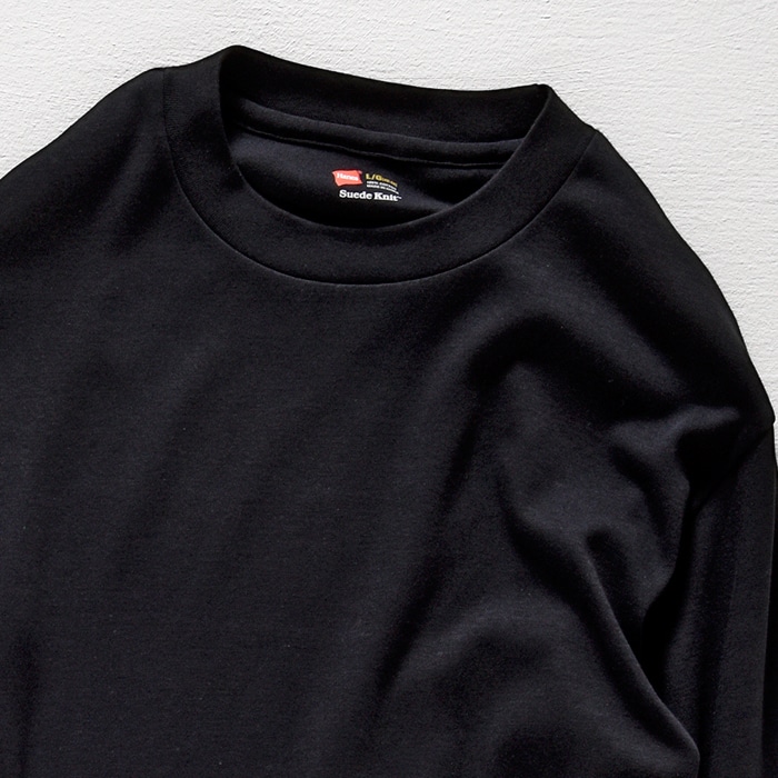 クルーネックロングスリーブTシャツ 17FW スエードニット ヘインズ(HM4-L501)