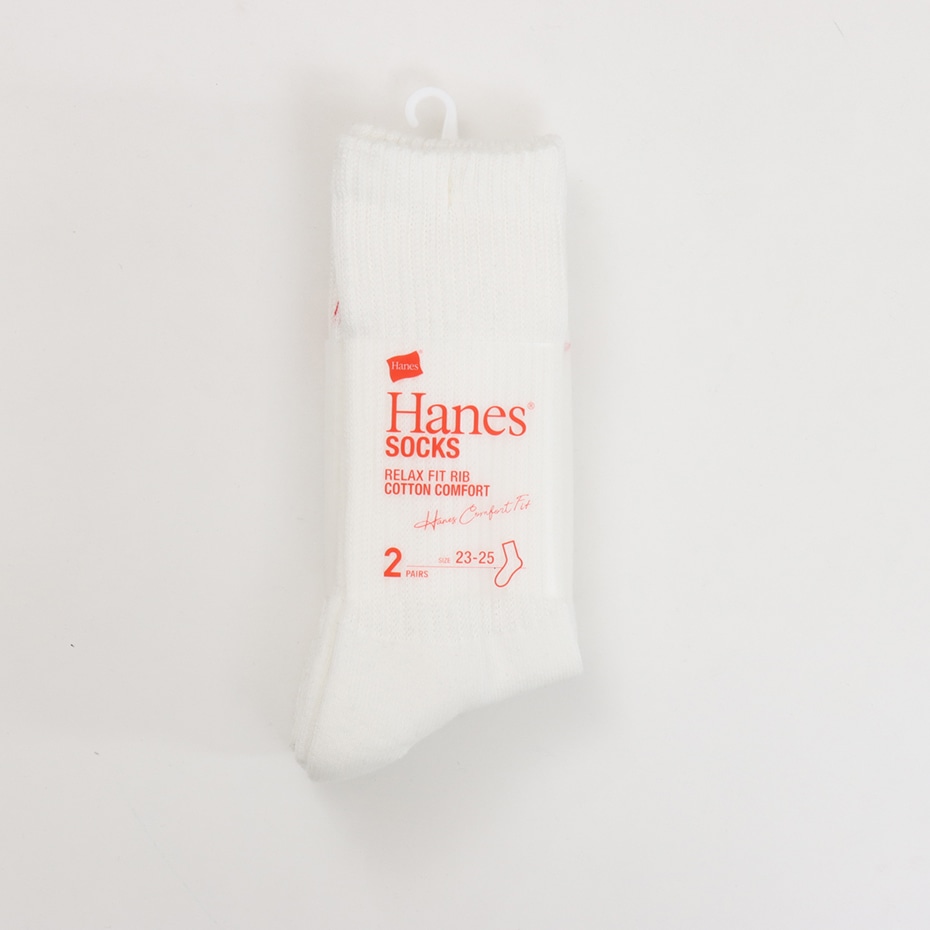 2足組 クルーソックス【ハーフパイル】25SS ヘインズ(HMSBB001)
