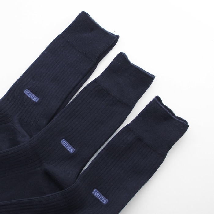3足組 フルレングスリブソックス【ノンパイル】 18SS ヘインズ(HMSCG002)