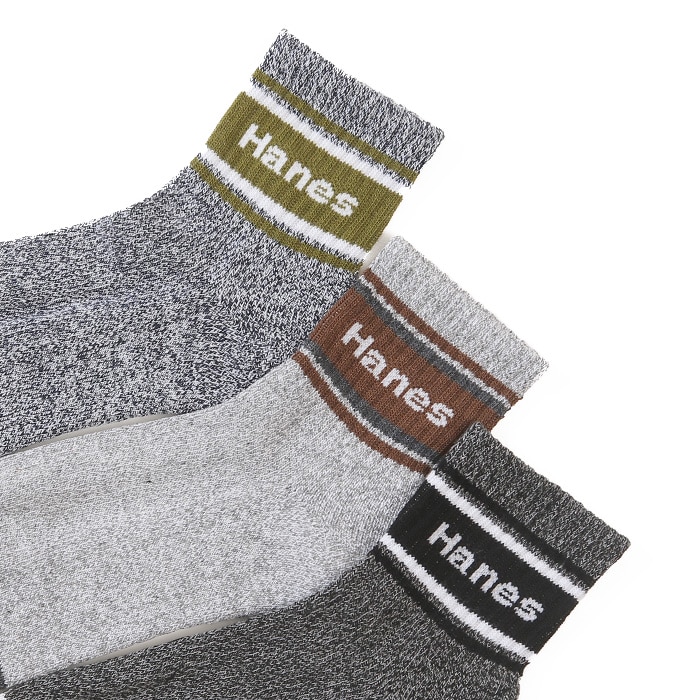 3足組 クォーターレングスソックス【ハーフパイル】 18FW ヘインズ(HMSCJ202)