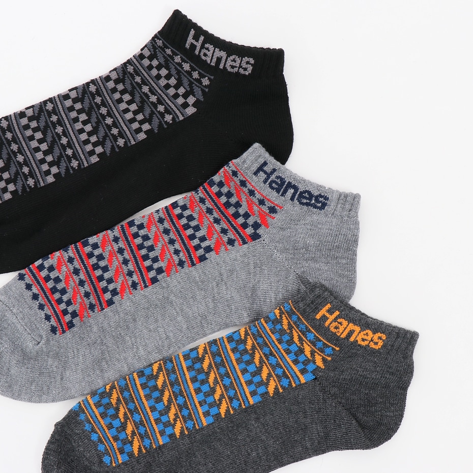 3足組 ショートレングスソックス 切替【ノンパイル】 18FW ヘインズ(HMSCK313S)
