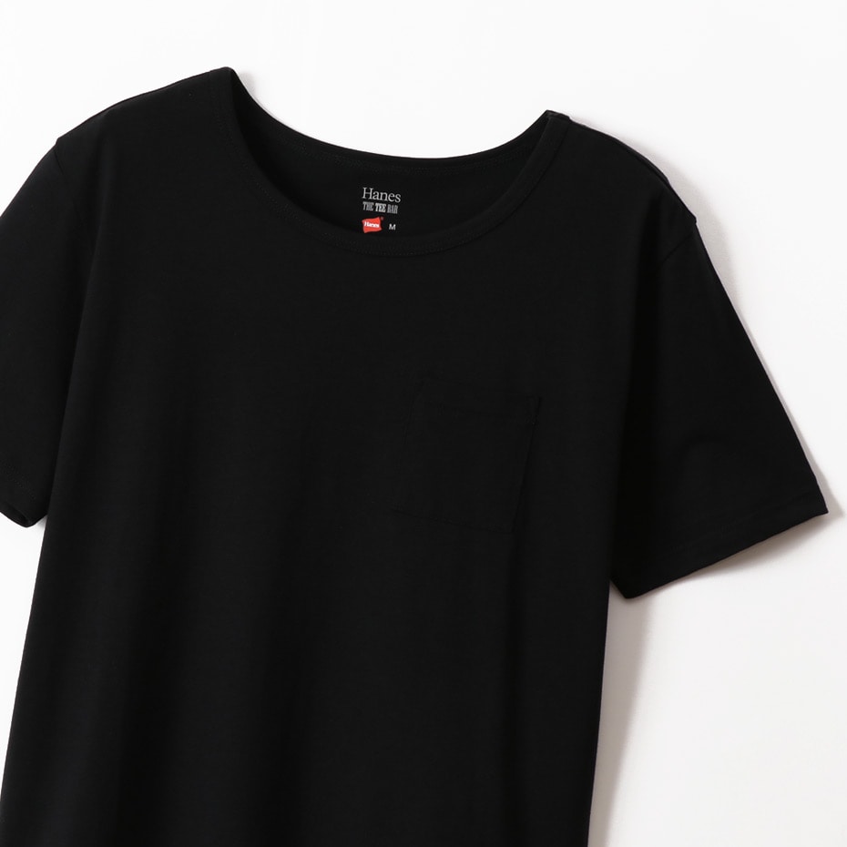 ウィメンズ クロップド ポケットTシャツ Hanes THE TEE BAR ヘインズ(HW1-R204)