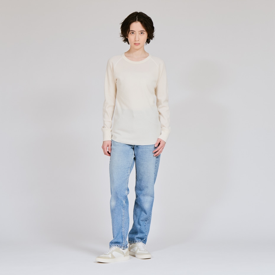 Hanes originals ワッフルクルーネックロングスリーブTシャツ 25FW ヘインズ(HW4-C501)