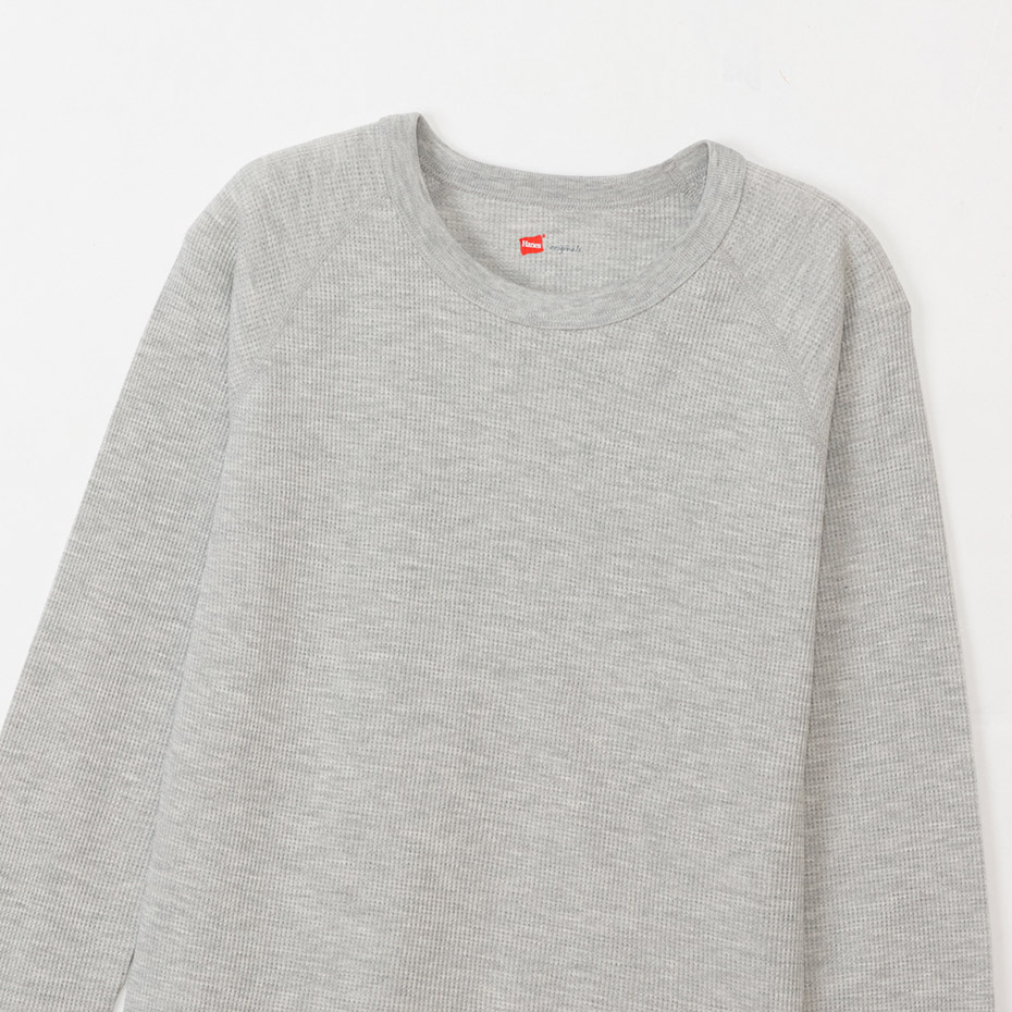 Hanes originals ワッフルクルーネックロングスリーブTシャツ 25FW ヘインズ(HW4-C501)