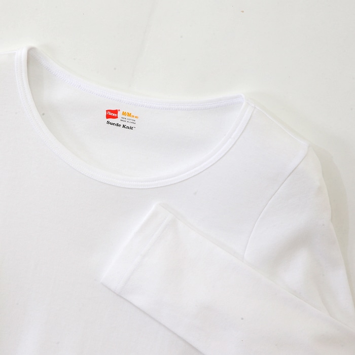 ウィメンズ クルーネックロングスリーブTシャツ 18FW スエードニット ヘインズ(HW4-L501)