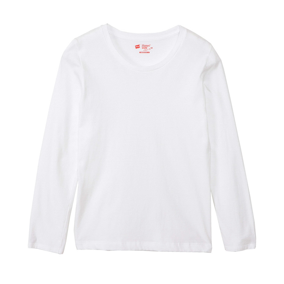 ウィメンズ ジャパンフィット【2枚組】クルーネックロングスリーブTシャツ 5.3oz 20FW Japan Fit for HER ヘインズ(HW5440)