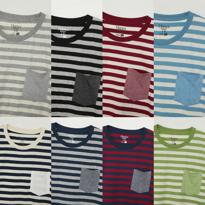 ボーダーポケットTシャツ 15FW ヘインズカジュアル ヘインズ(H3-C302)