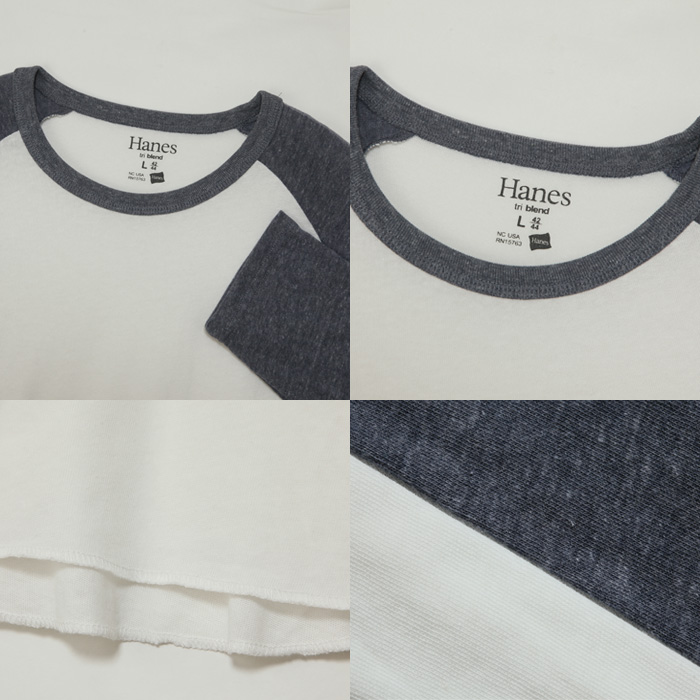 3/4スリーブ【7分袖】ラグランTシャツ 15FW ヘインズカジュアル ヘインズ(H3-C401)