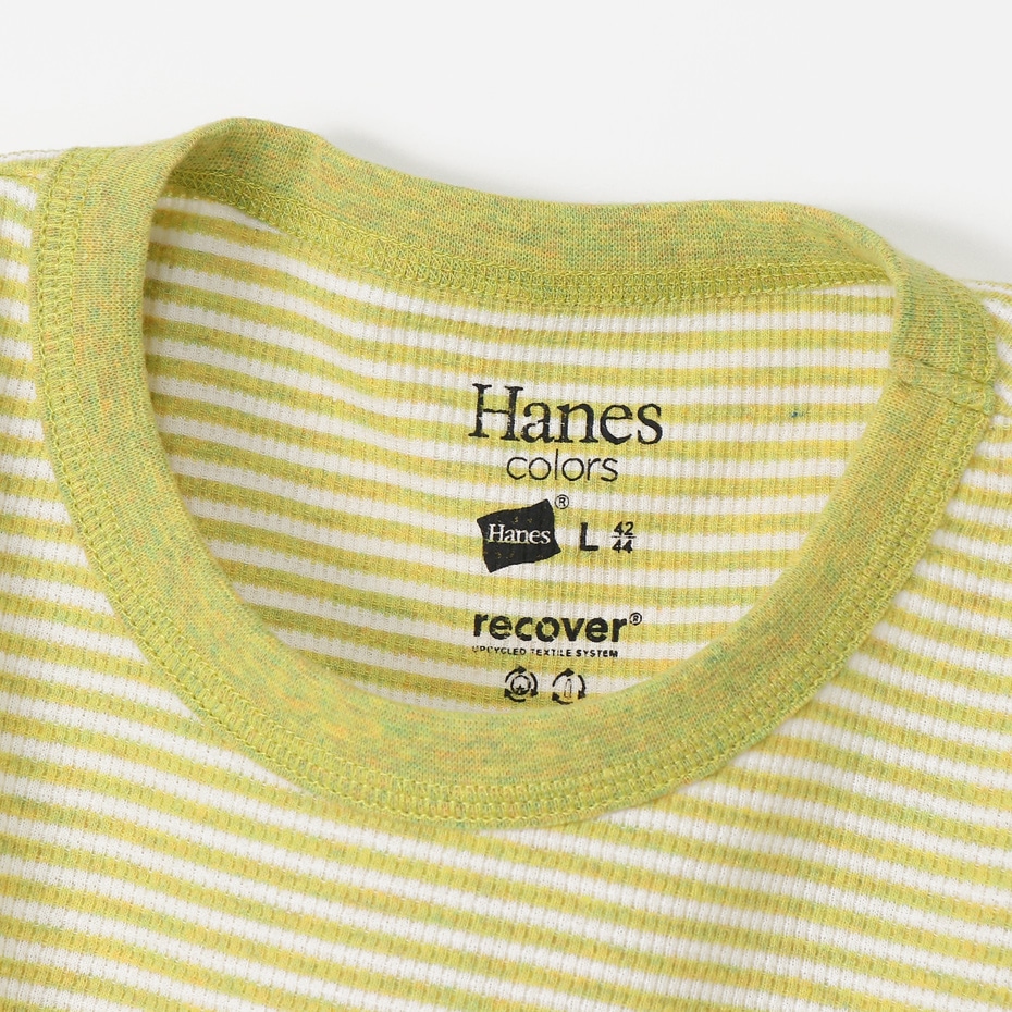 ボーダーワッフルTシャツ 20SS Hanes colors ヘインズ(HM1-R102)