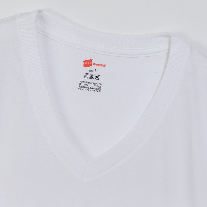 【3枚組】リングスパンVネックTシャツ 19FW グローバルバリューライン ヘインズ(HM1EG703)