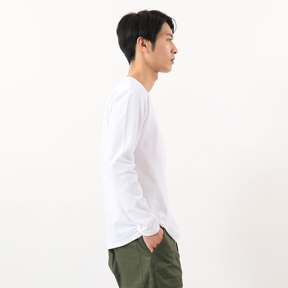 ヘインズ プレミアム クルーネック リブロングスリーブTシャツ 20FW PREMIUM ヘインズ(HM4-S001)