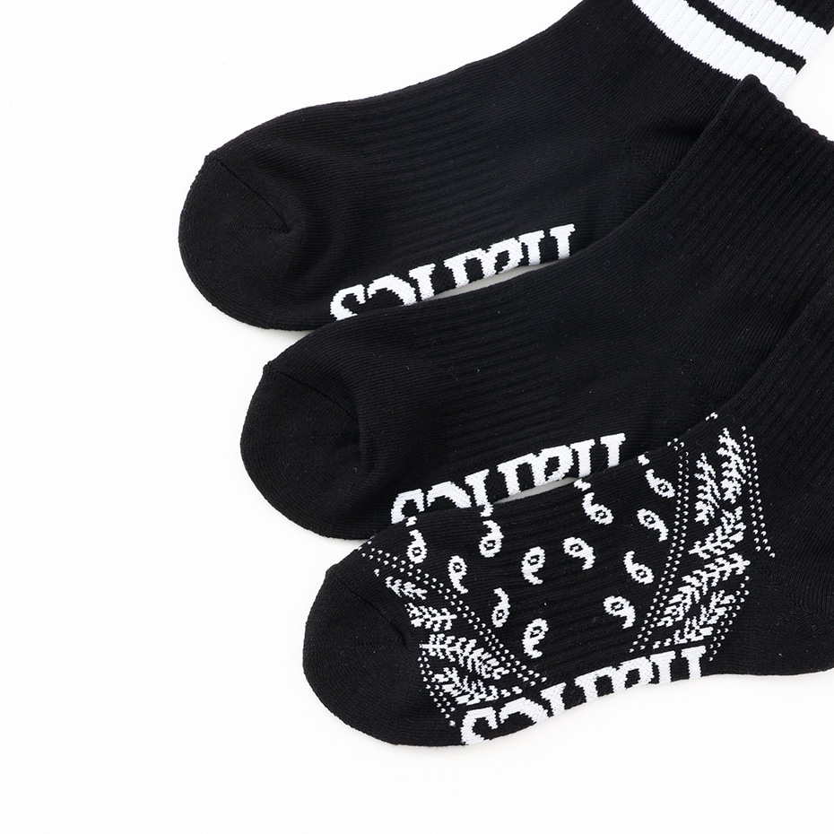 3足組 クォーターレングスソックス【つま先・踵パイル】25SS ヘインズ(HMSCB202)