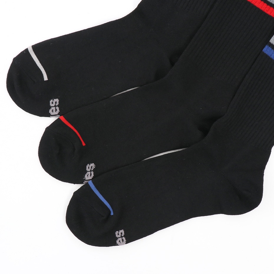 3足組 フルレングスソックス ライン【ノンパイル】 18FW ヘインズ(HMSCK009S)