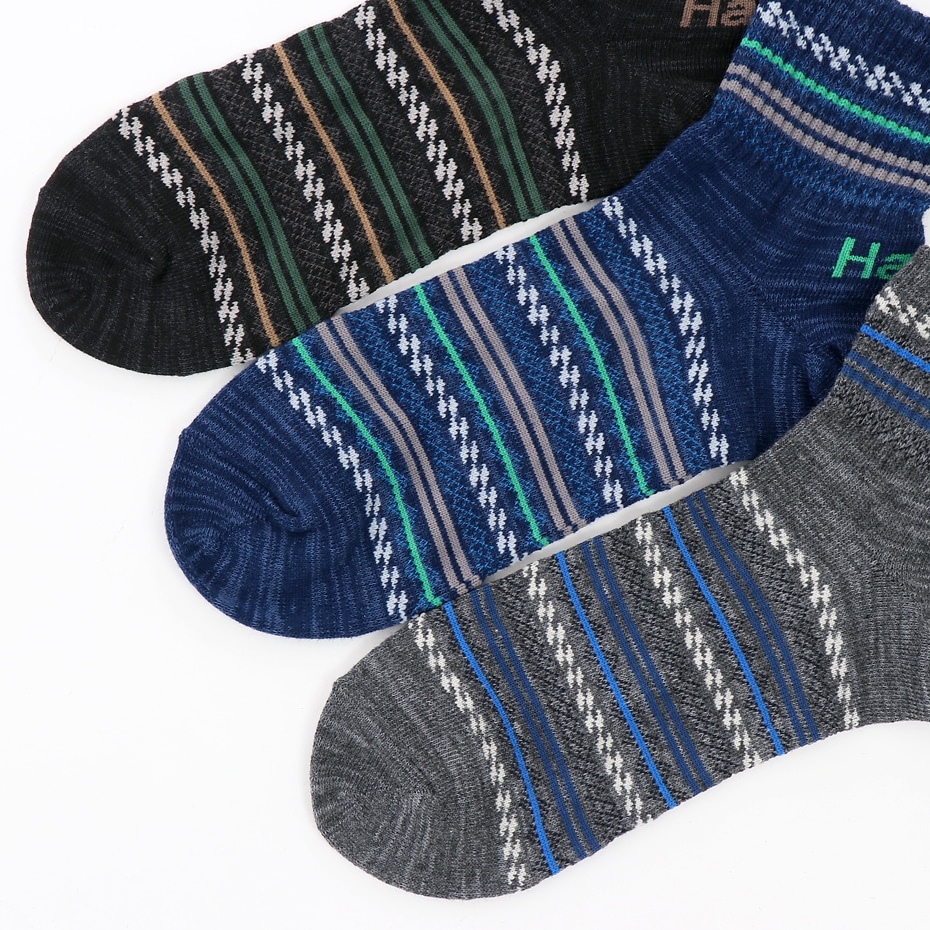 3足組 クォーターレングスソックス【ノンパイル】 19SS ヘインズ(HMSCK222S)