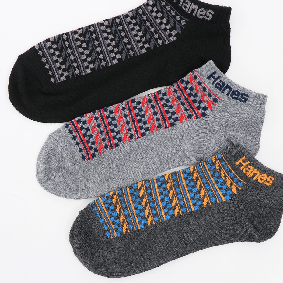 3足組 ショートレングスソックス 切替【ノンパイル】 18FW ヘインズ(HMSCK313S)