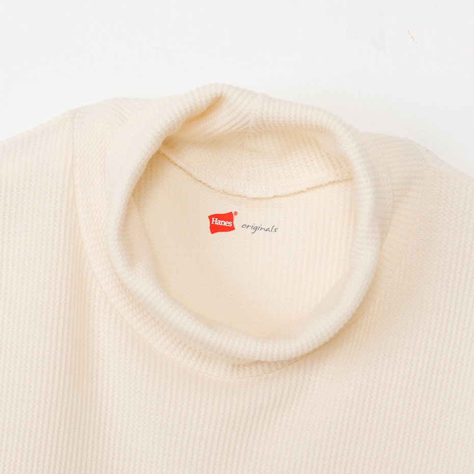 Hanes originals ワッフルタートルネックロングスリーブTシャツ 25FW ヘインズ(HW4-C502)
