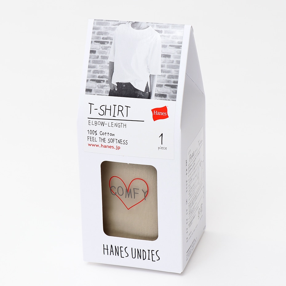 ウィメンズ Elbow-length 【5分丈】 Tシャツ 19SS Hanes Undies ヘインズ(HW4-P201)