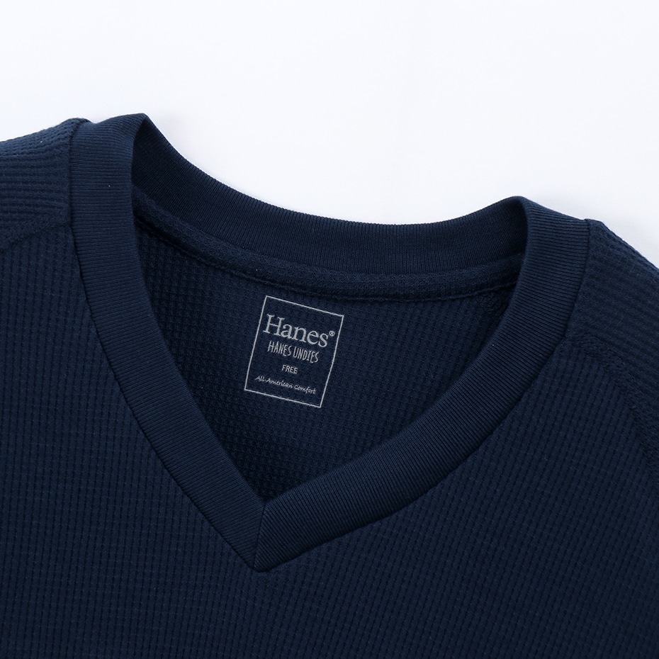 ウィメンズ サーマル VネックTシャツ 19FW Hanes Undies ヘインズ(HW4-Q502)