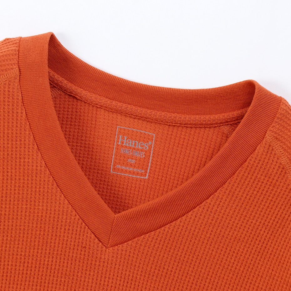 ウィメンズ サーマル VネックTシャツ 19FW Hanes Undies ヘインズ(HW4-Q502)