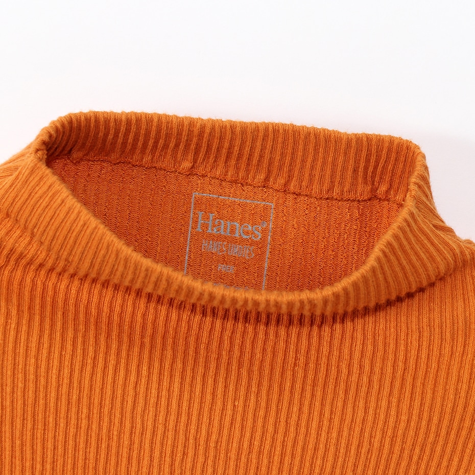 ウィメンズ リブハイネック Hanes UNDIES ヘインズ(HW4-Q521)