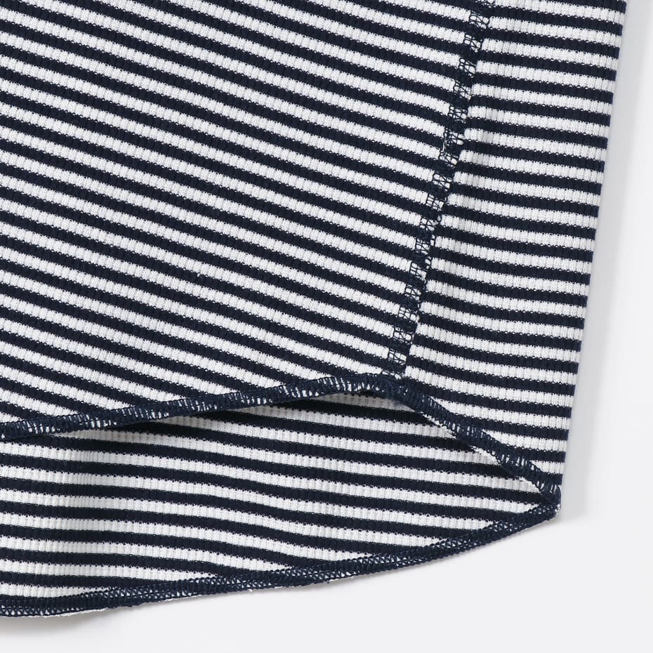 ボーダーワッフルTシャツ 20SS Hanes colors ヘインズ(HM1-R102)