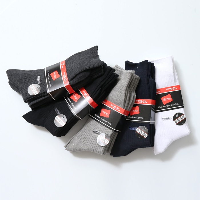 3足組 フルレングスリブソックス【ノンパイル】 18SS ヘインズ(HMSCG002)