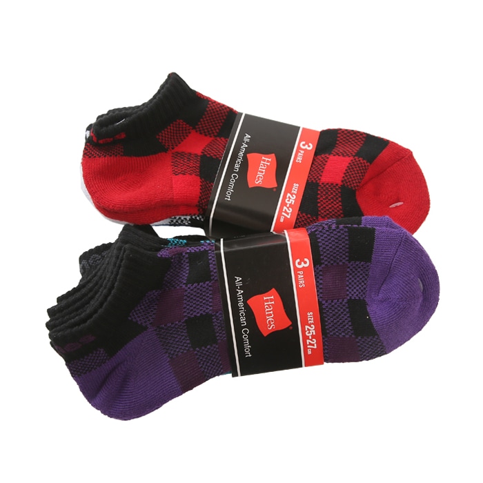 3足組 スニーカーインソックス チェック【ハーフパイル】 18SS ヘインズ(HMSCJ401)