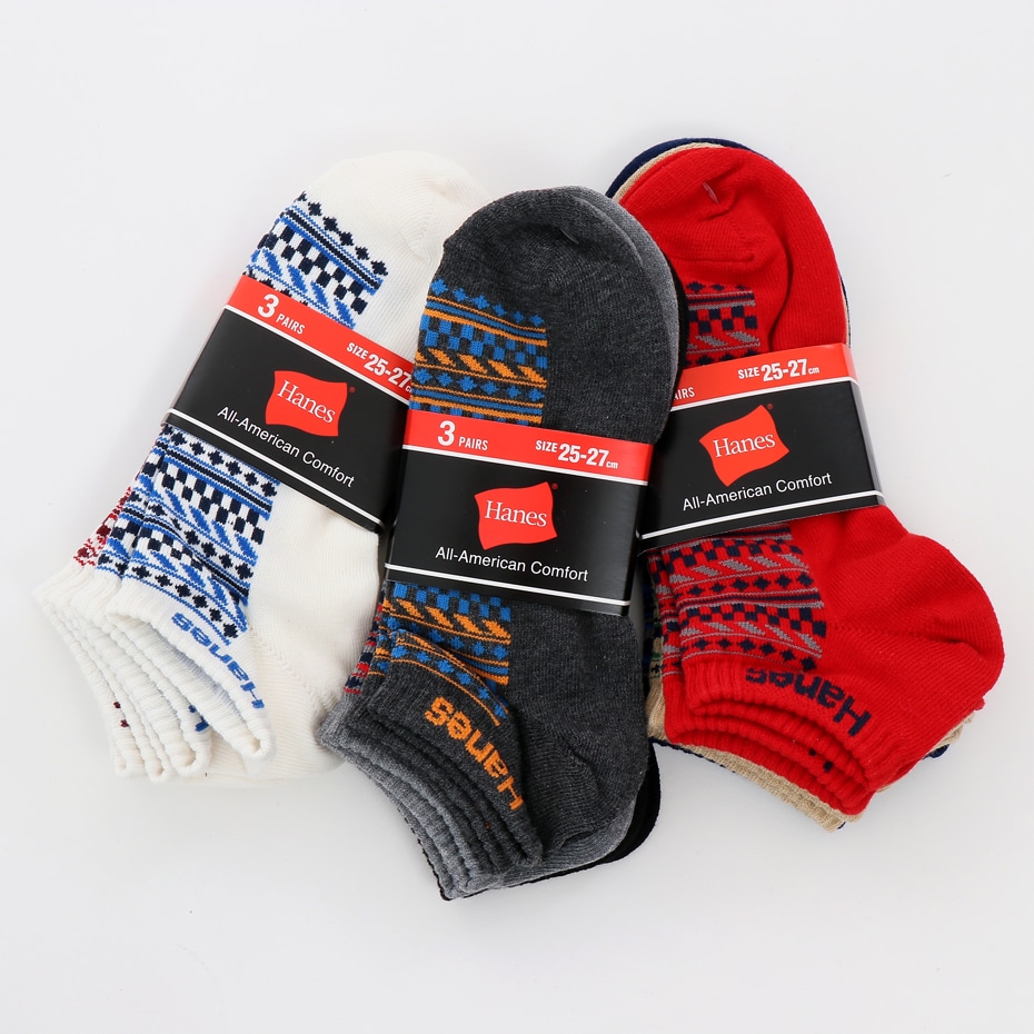 3足組 ショートレングスソックス 切替【ノンパイル】 18FW ヘインズ(HMSCK313S)