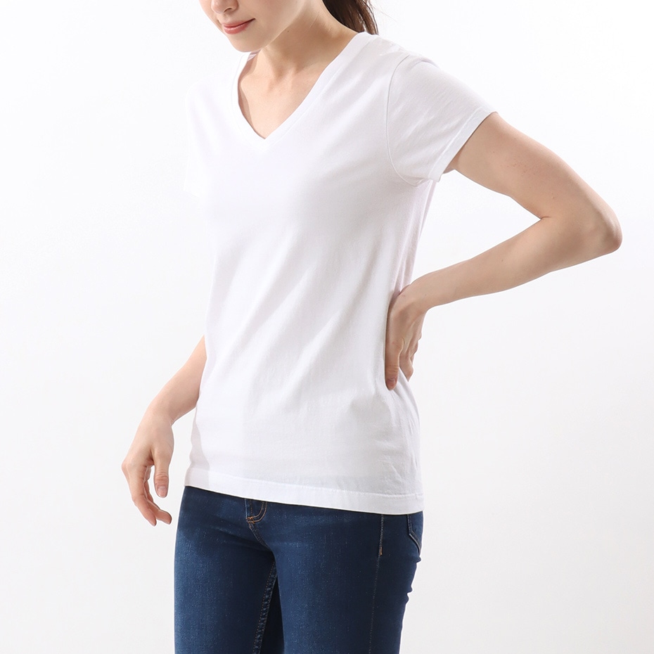 ウィメンズ ジャパンフィット【2枚組】VネックTシャツ 5.3oz 20FW Japan Fit for HER ヘインズ(HW5315)