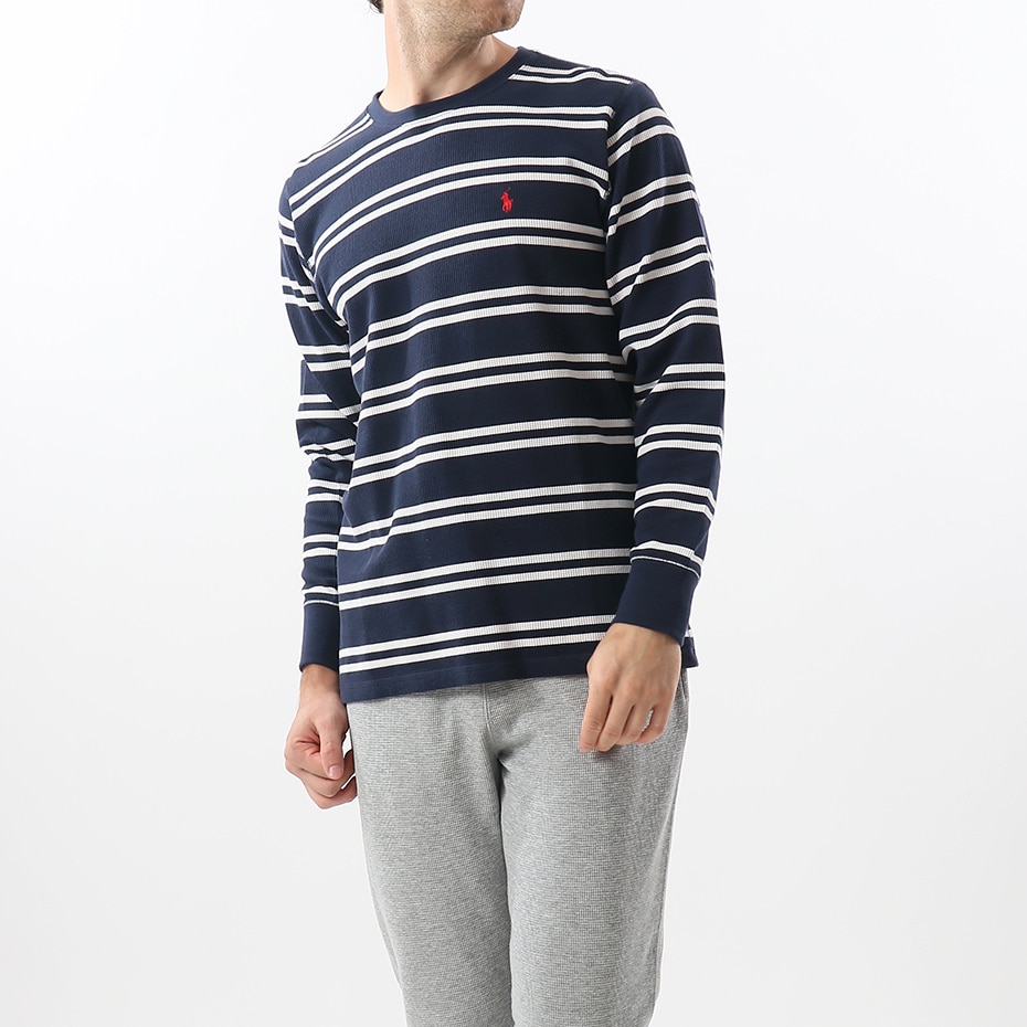 ストライプ ロングスリーブ ワッフルTシャツ 20FW ポロ ラルフ ローレン(RM8-S303)