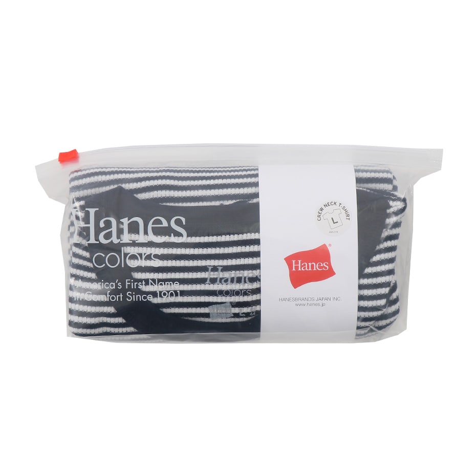 ボーダーワッフルTシャツ 20SS Hanes colors ヘインズ(HM1-R102)