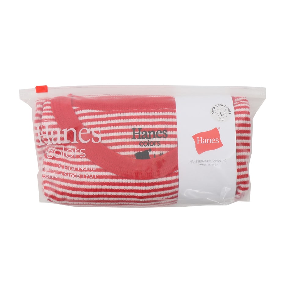 ボーダーワッフルTシャツ 20SS Hanes colors ヘインズ(HM1-R102)
