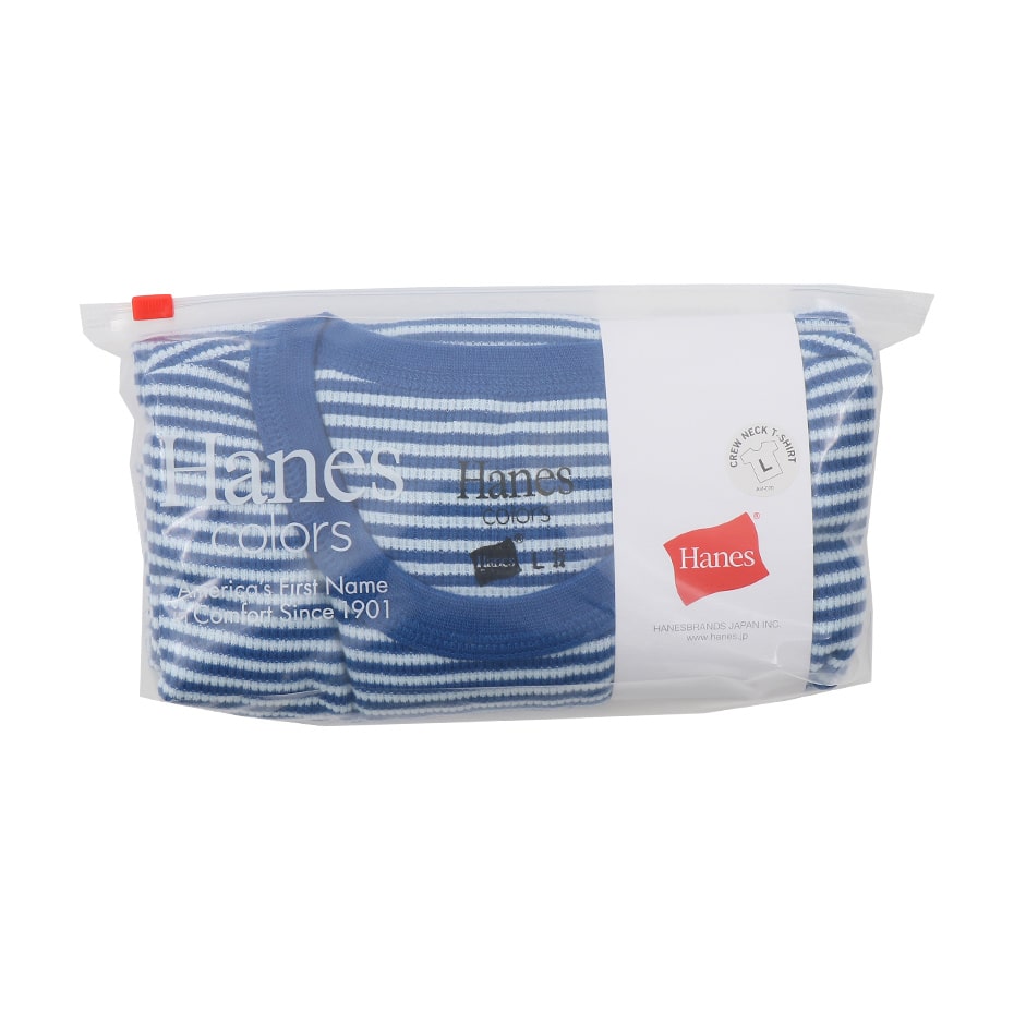 ボーダーワッフルTシャツ 20SS Hanes colors ヘインズ(HM1-R102)