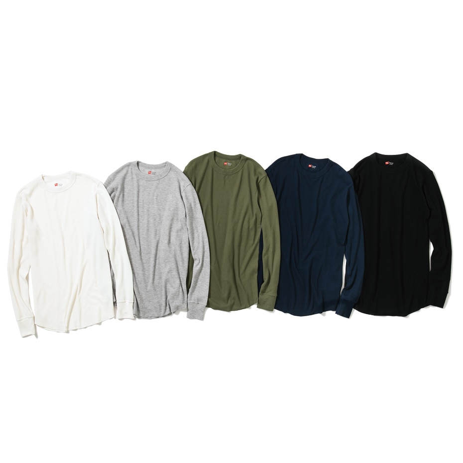 サーマルヘンリーネックロングスリーブTシャツ 17FW ヘインズ(HM4-G503)