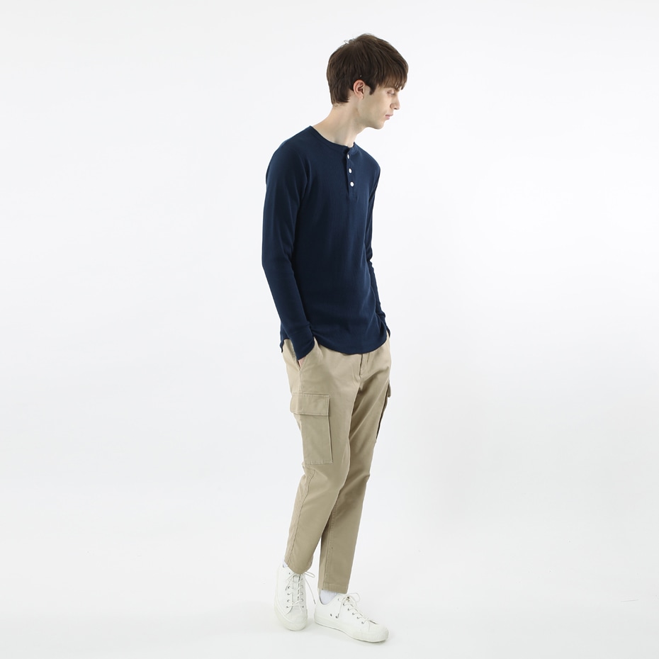 サーマルヘンリーネックロングスリーブTシャツ 17FW ヘインズ(HM4-G503)