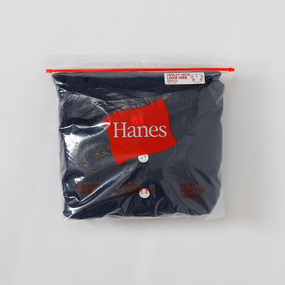Hanes originals ワッフルヘンリーネックロングスリーブTシャツ 25FW ヘインズ(HW4-C104)